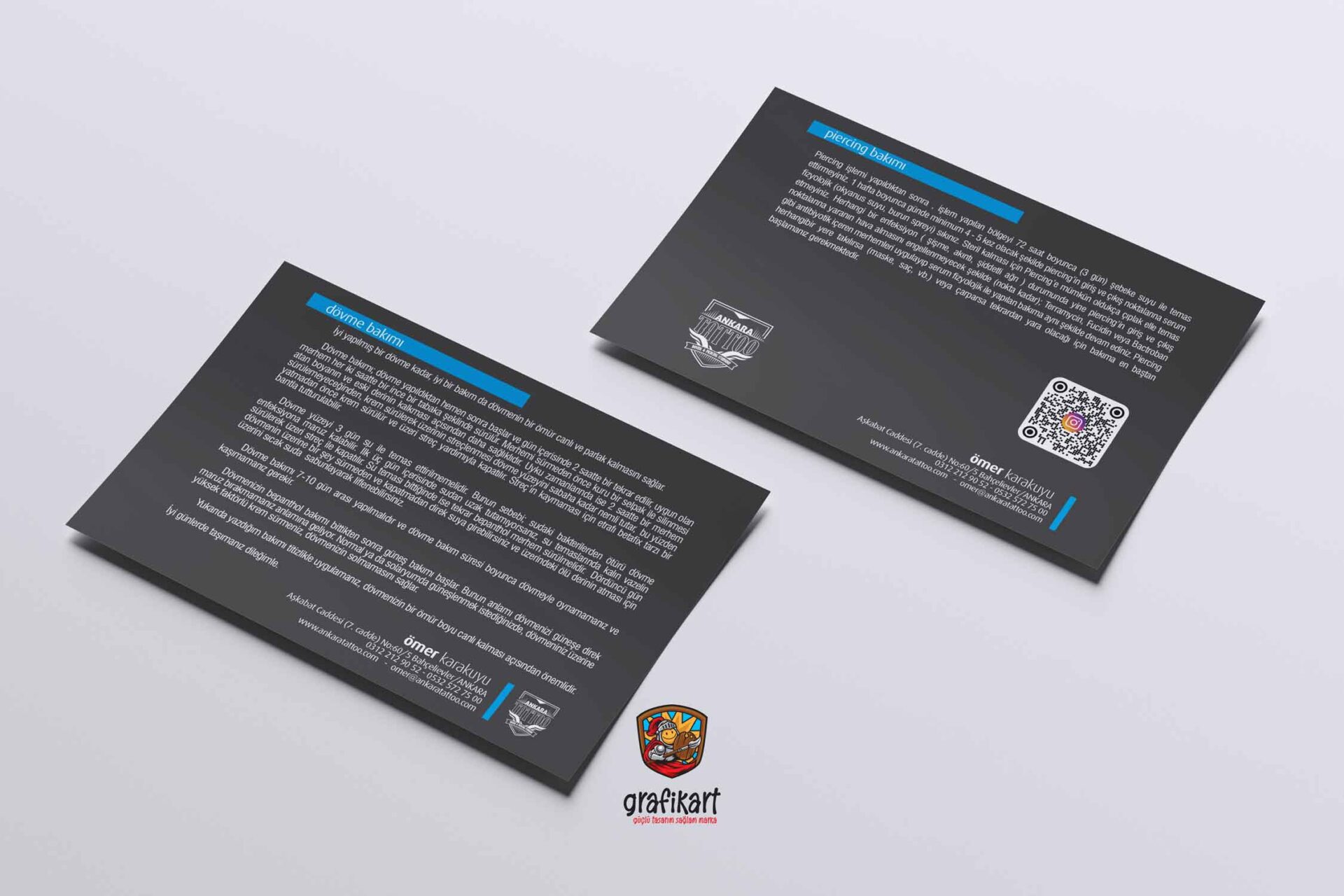 Ankara Tattoo Bakım Kartı